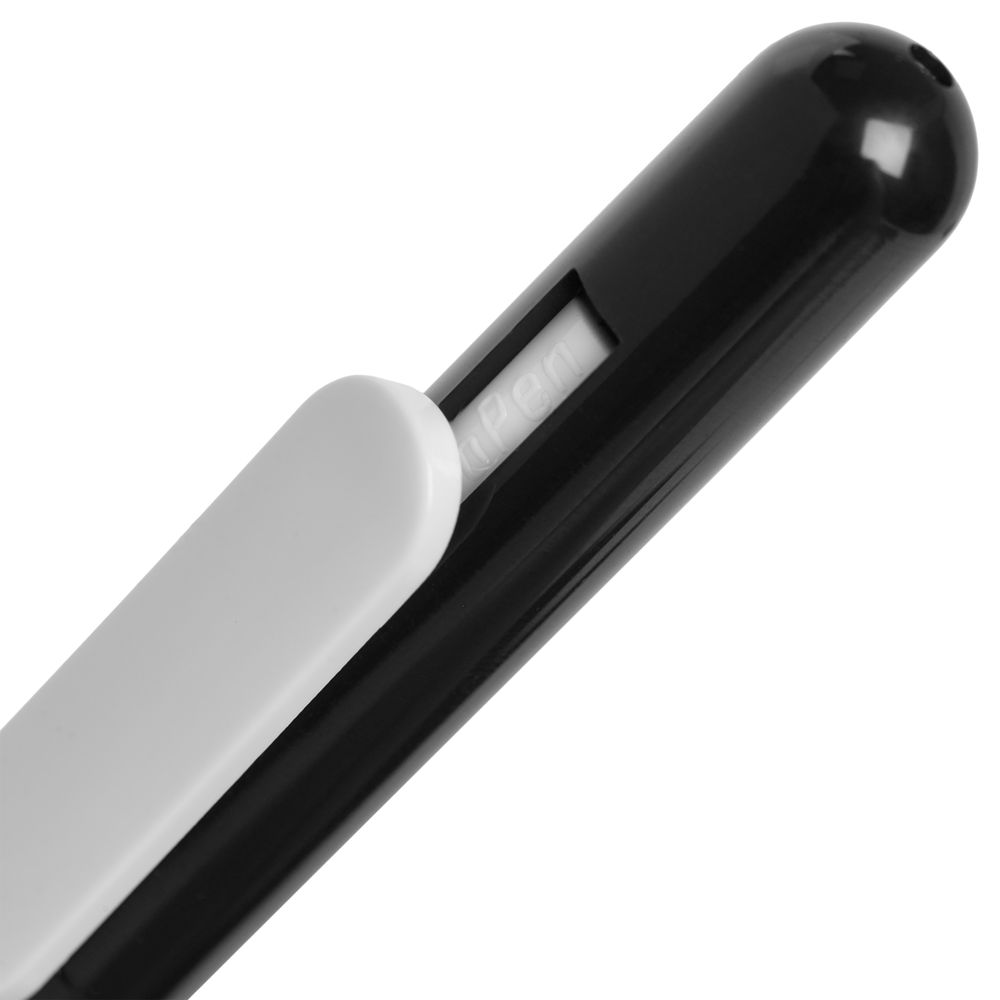 Ручка шариковая Swiper, черная с белым оптом под нанесение