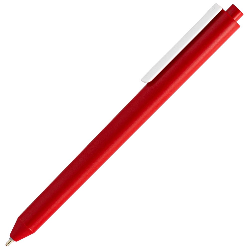 Ручка шариковая Pigra P03 Mat, красная с белым заказать под нанесение логотипа