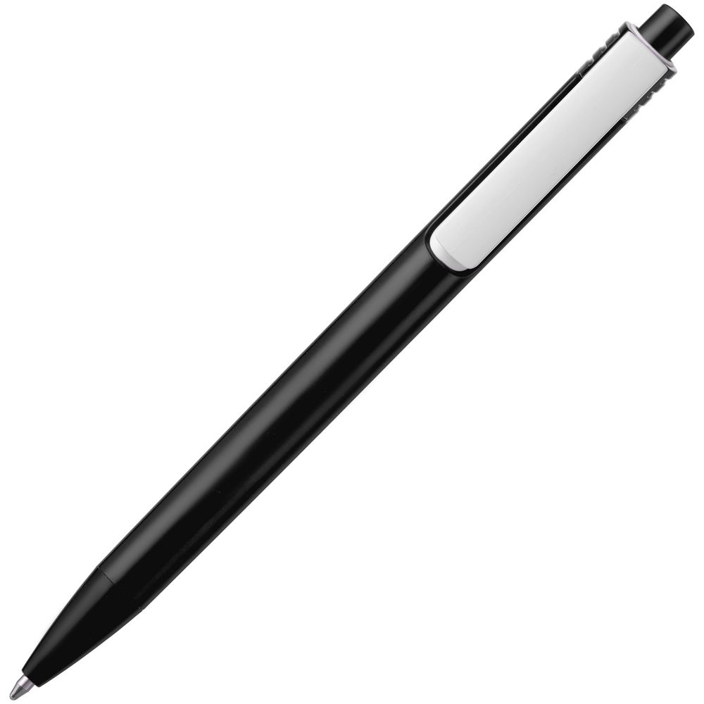 Ручка шариковая Rush, черная на заказ с логотипом компании