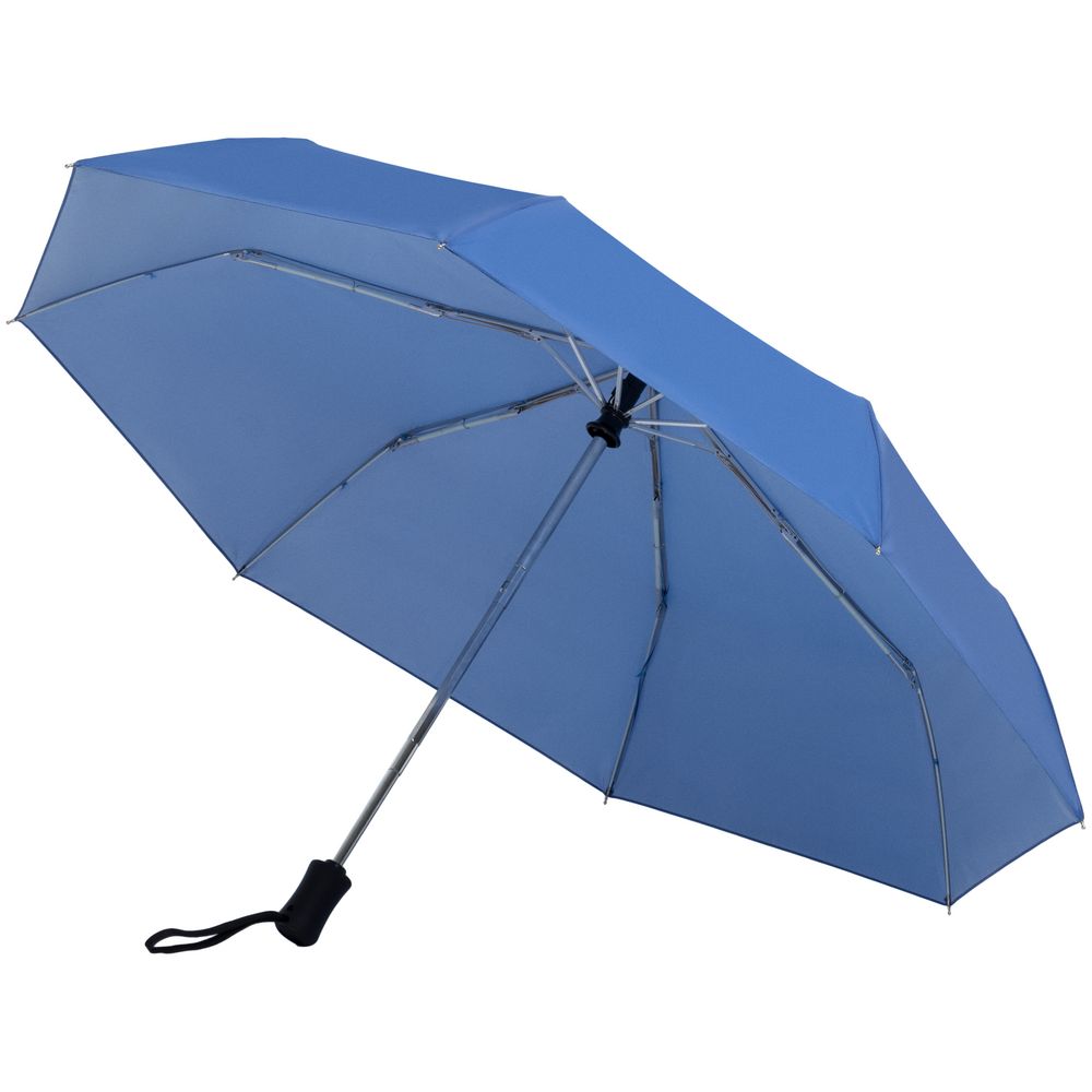 Зонт складной Manifest Color со светоотражающим куполом, синий на заказ с логотипом компании
