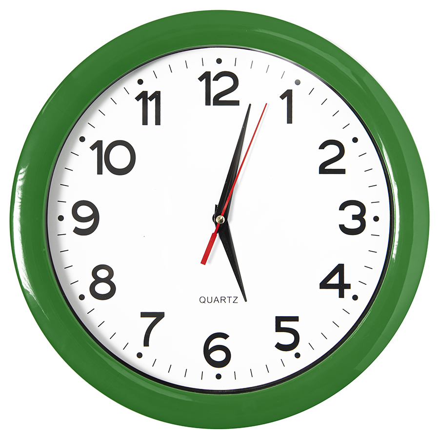 Часы настенные "ПРОМО" разборные ; зеленый,  D28,5 см; пластик с нанесением логотипа в Москве