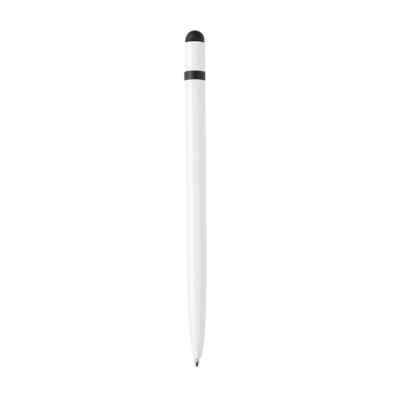 Металлическая ручка-стилус Slim, белый оптом под нанесение