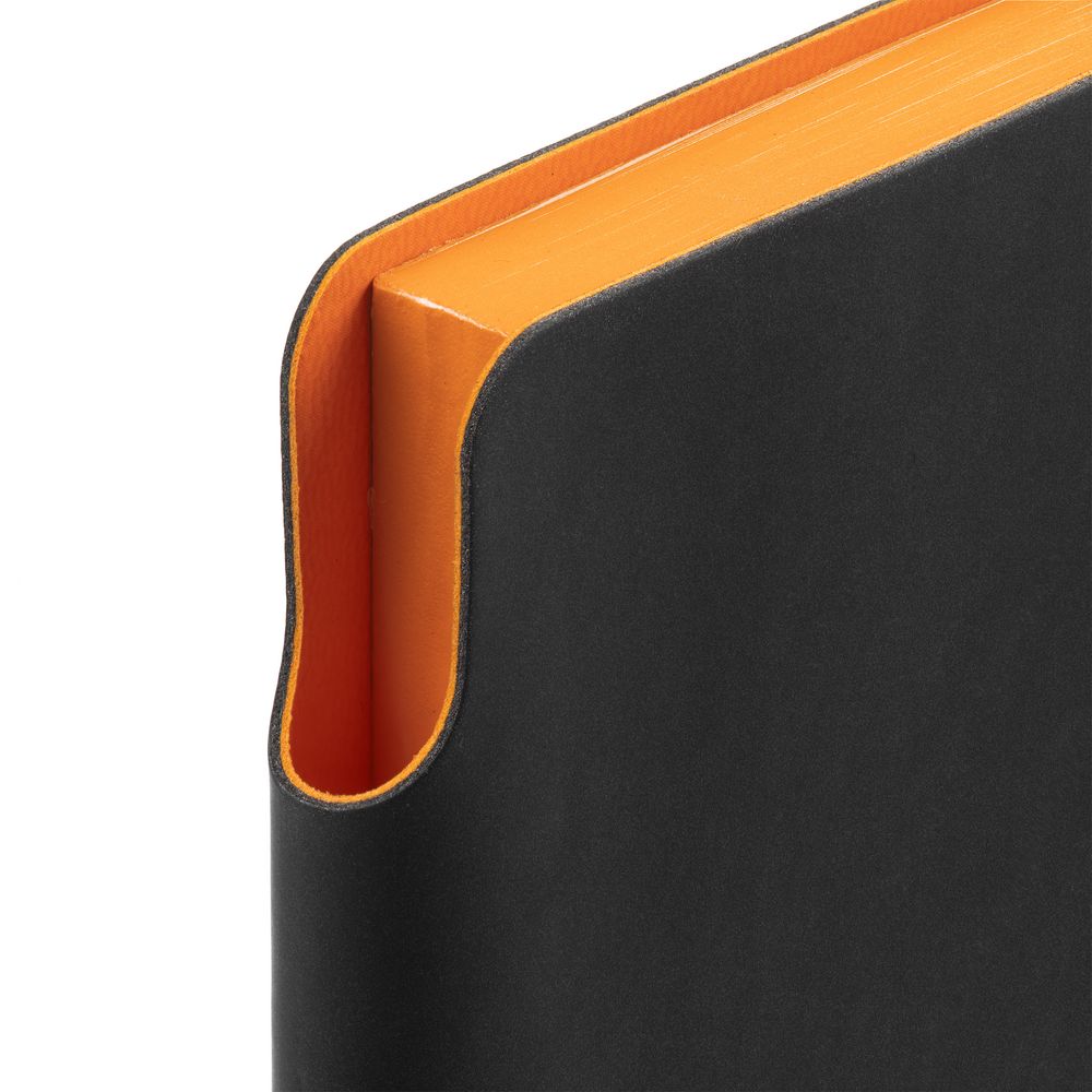Ежедневник Flexpen Black, недатированный, черный со светло-оранжевым заказать под нанесение логотипа