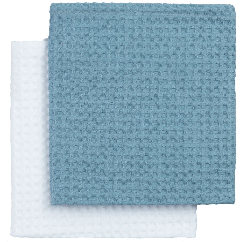 Набор кухонных полотенец Good Wipe, белый с серо-голубым заказать под нанесение логотипа