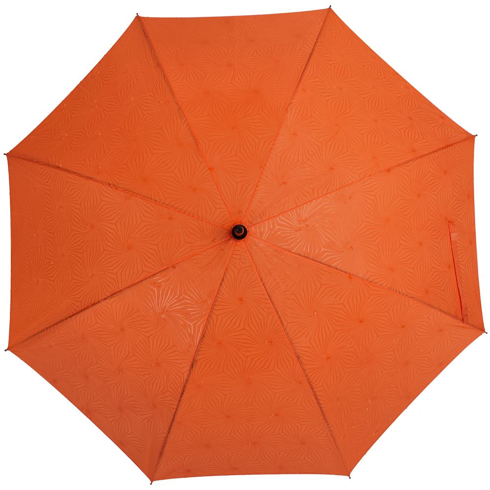 Зонт-трость Magic с проявляющимся цветочным рисунком, оранжевый заказать в Москве