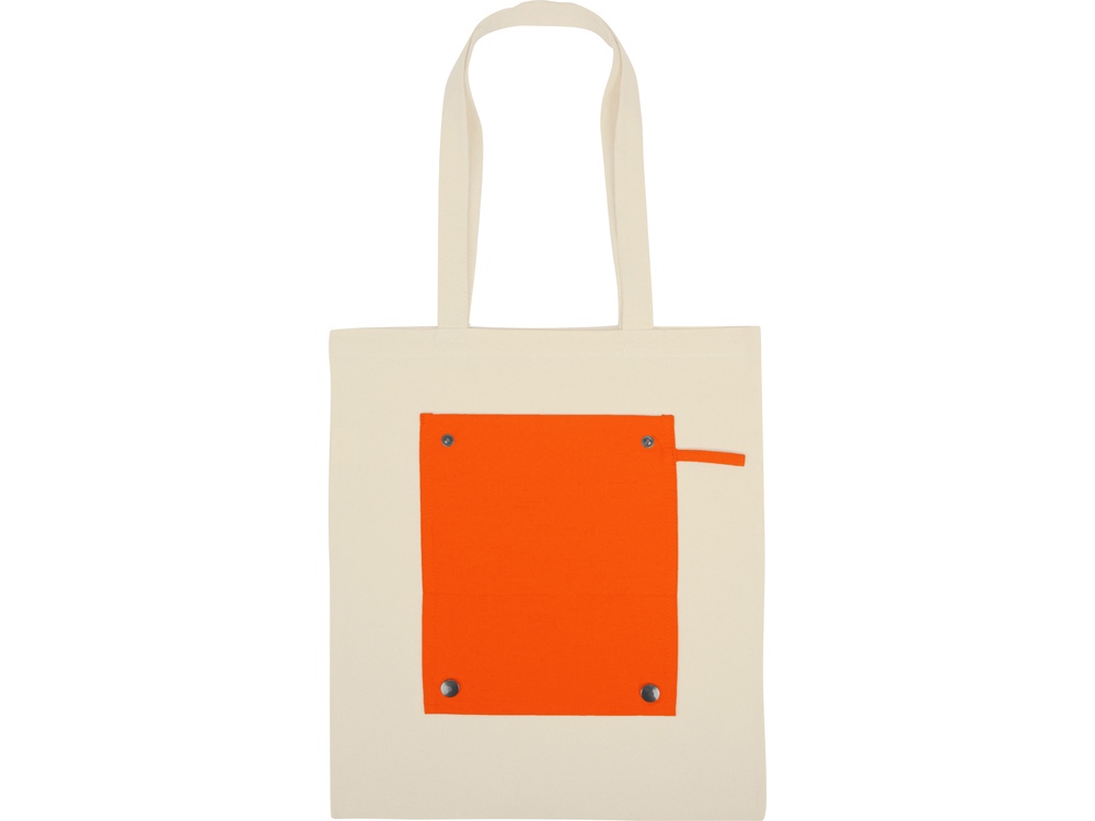 Складная хлопковая сумка для шопинга «Gross» с карманом, 180 г/м2 заказать под нанесение логотипа