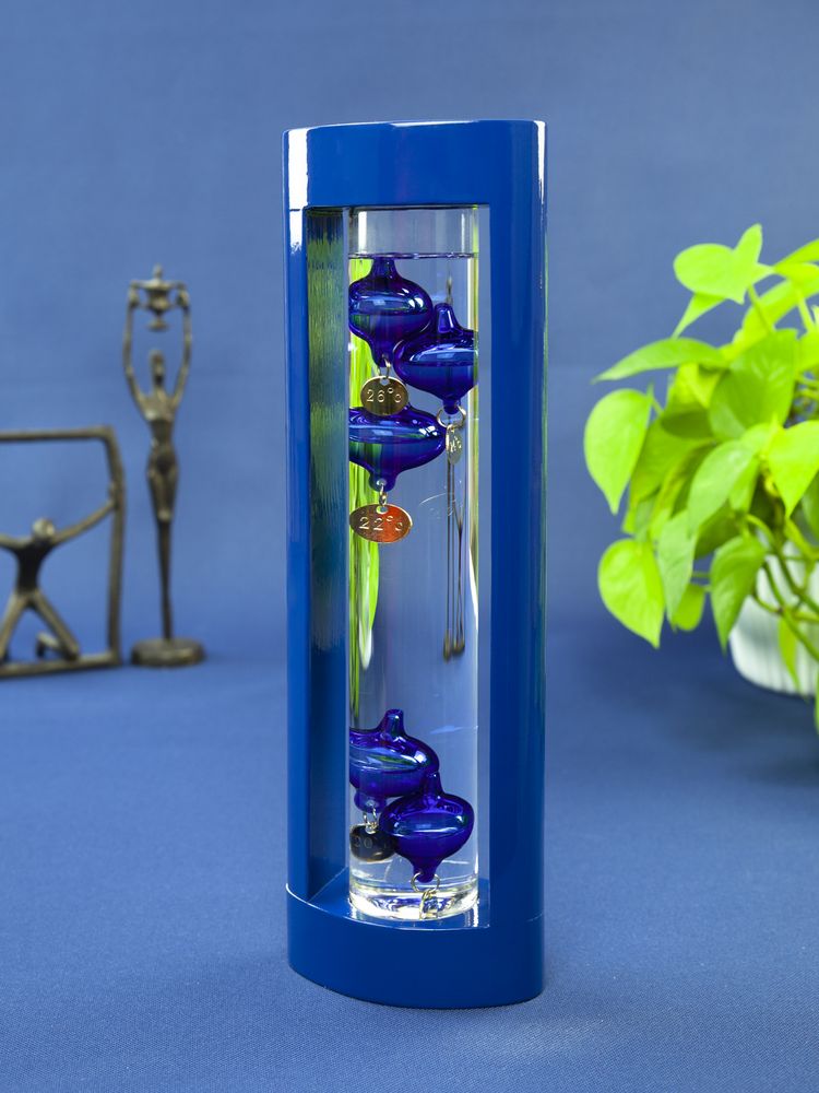 Термометр «Галилео» в деревянном корпусе, синий заказать под нанесение логотипа