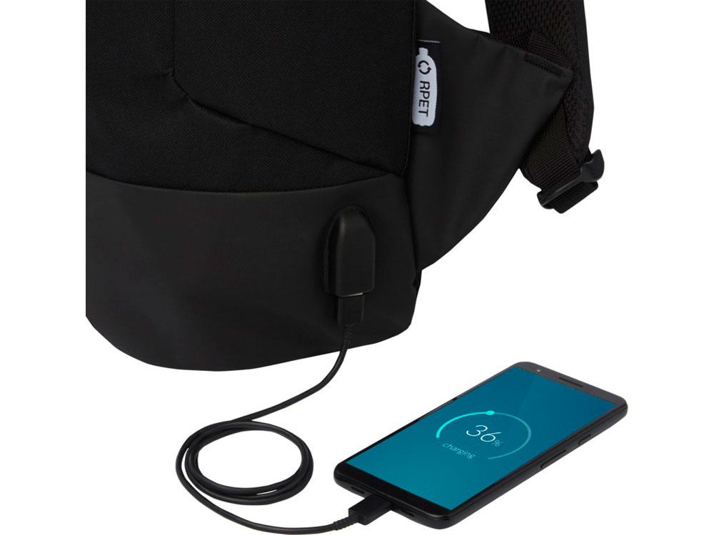 Противокражный рюкзак «Cover» для ноутбука 15’’ из переработанного пластика RPET на заказ с логотипом компании