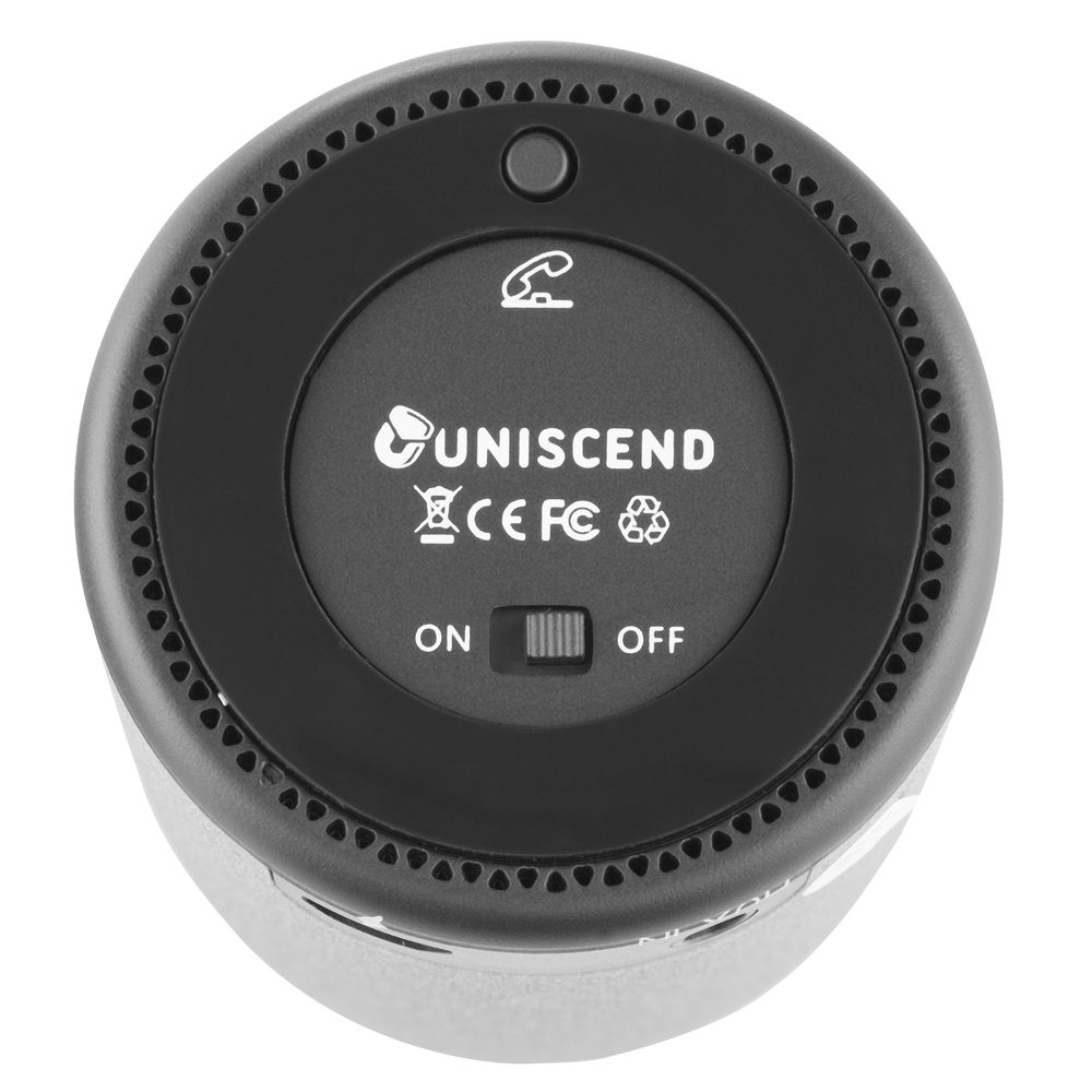 Беспроводная колонка Uniscend Grinder, серая на заказ с логотипом компании