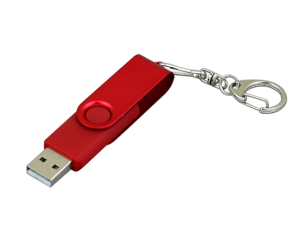 USB 3.0- флешка промо на 128 Гб с поворотным механизмом и однотонным металлическим клипом с нанесением логотипа в Москве