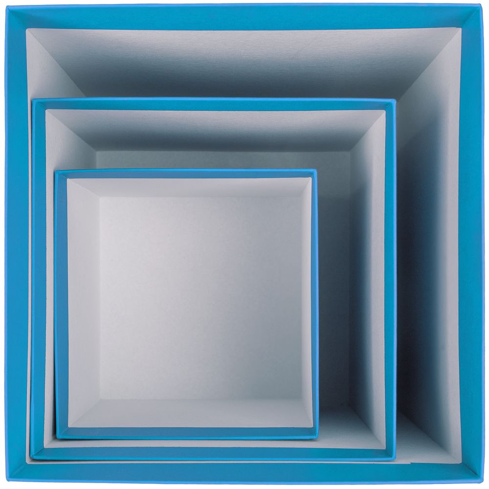 Коробка Cube, S, голубая на заказ с логотипом компании