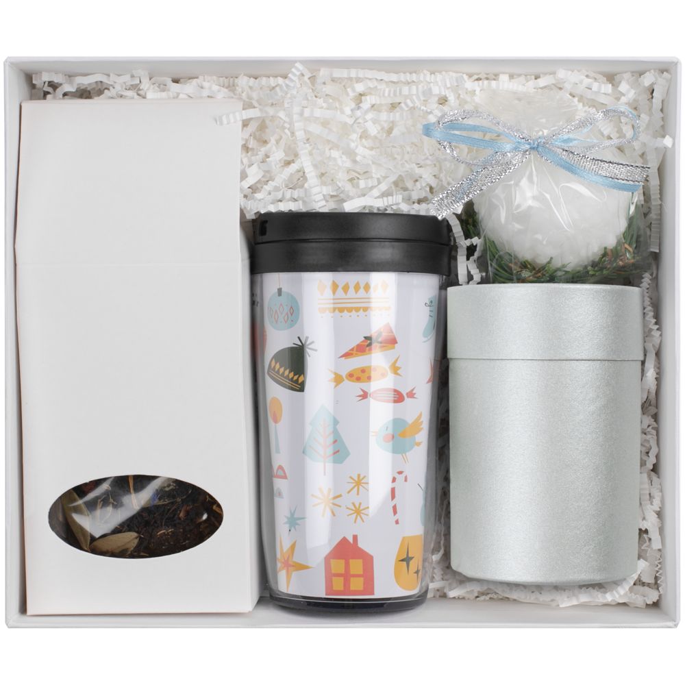 Набор Mug Snug с чаем, серебристый заказать под нанесение логотипа