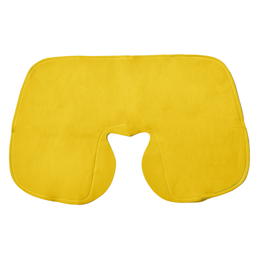 Подушка ROAD  надувная дорожная в футляре; желтый; 43,5х27,5 см; твил; шелкография оптом под нанесение