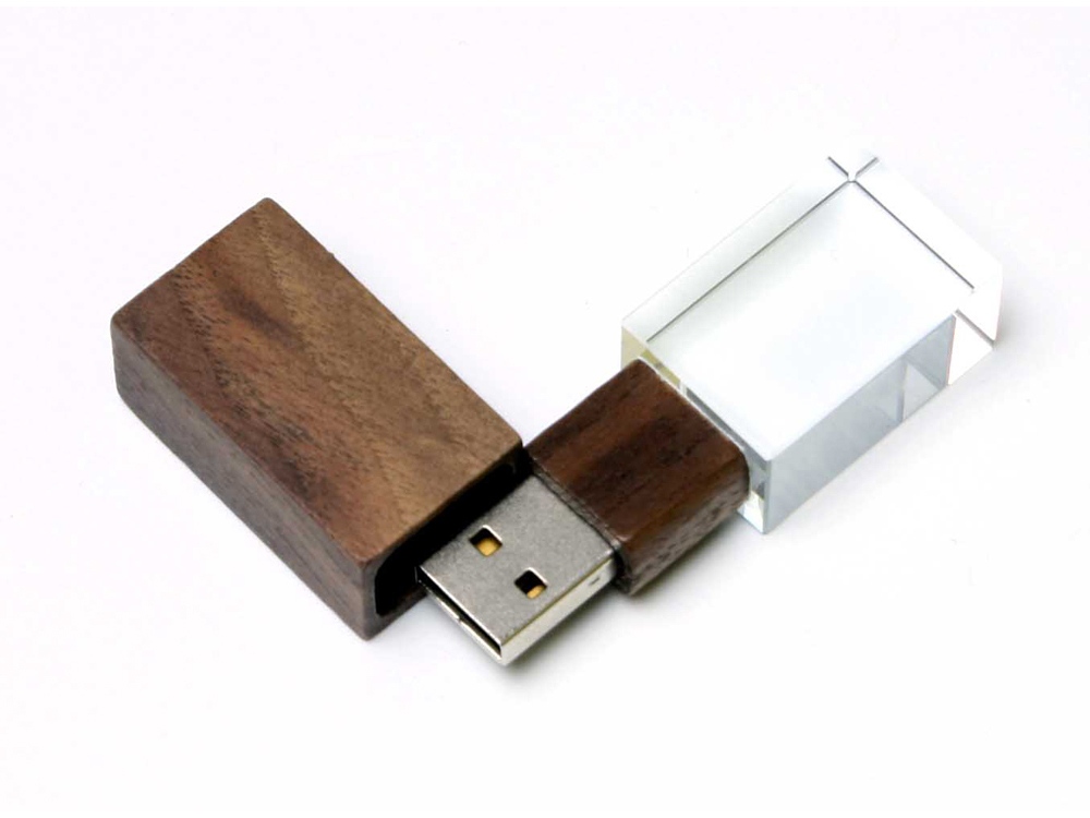 USB 2.0- флешка на 32 Гб прямоугольной формы, под гравировку 3D логотипа с нанесением логотипа в Москве