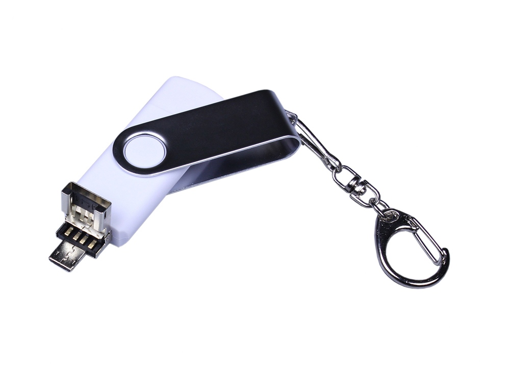 USB 2.0/micro USB/Type-C- флешка на 64 Гб c поворотным механизмом заказать под нанесение логотипа