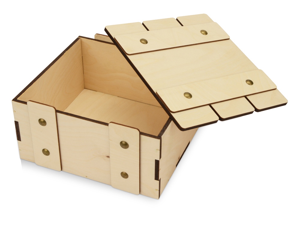 Деревянная подарочная коробка с крышкой «Ларчик» заказать под нанесение логотипа