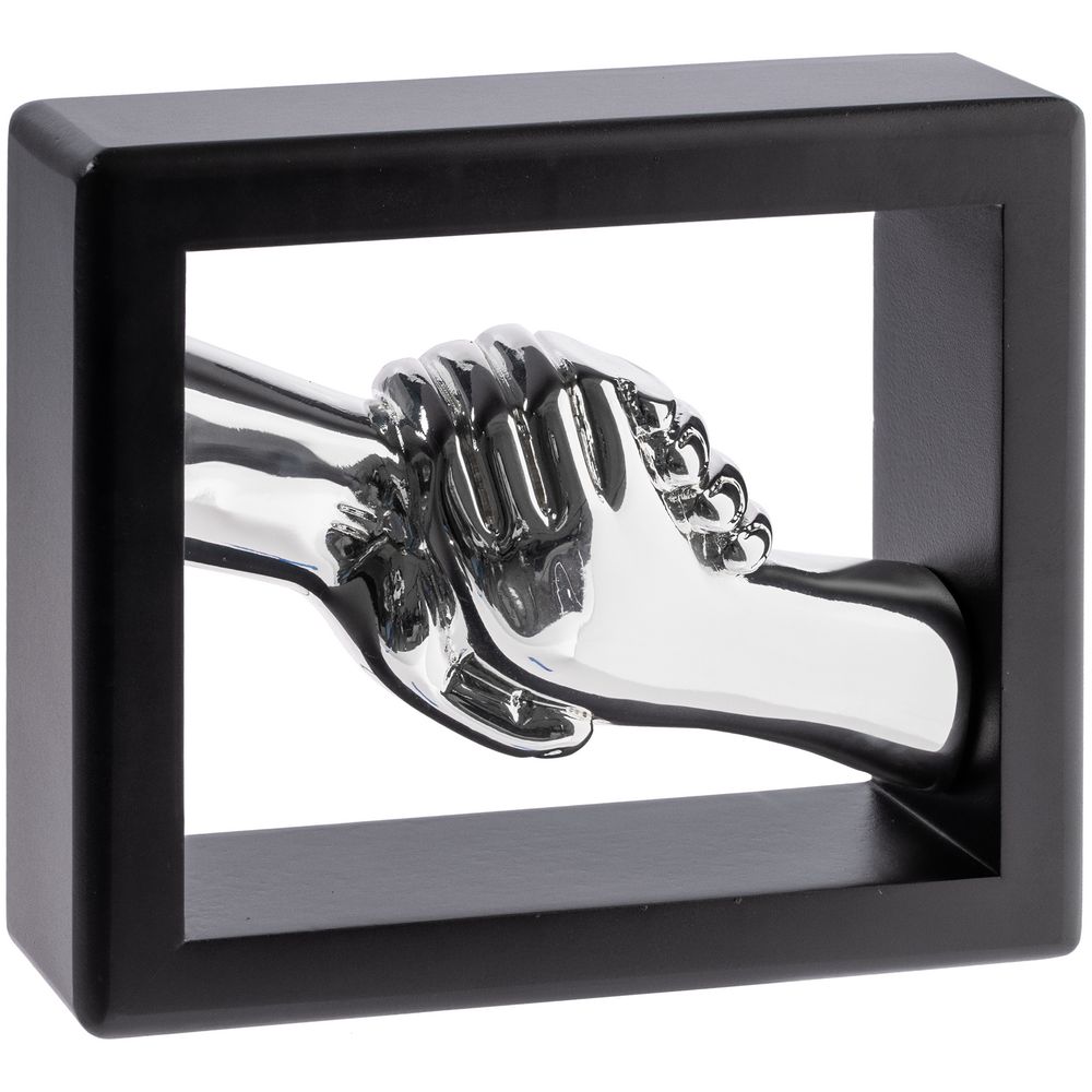 Награда «Рукопожатие», черная, уценка на заказ с логотипом компании
