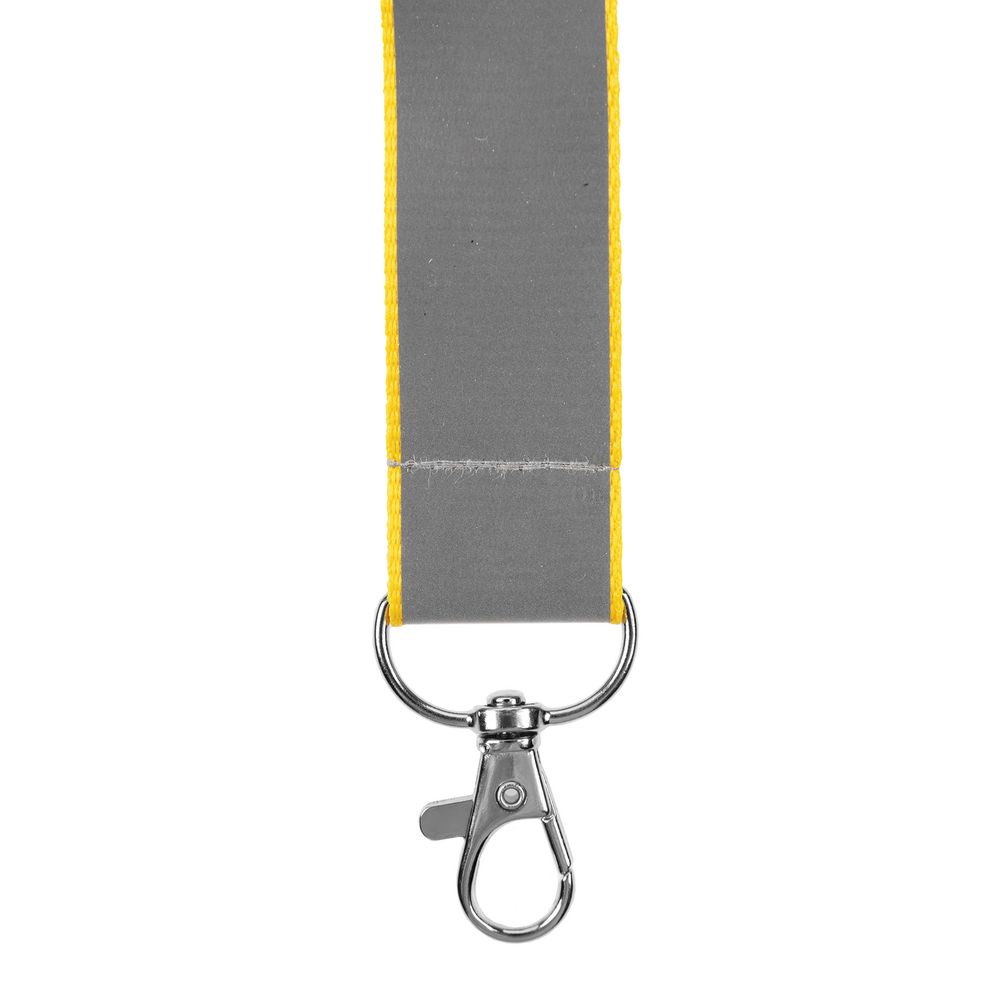 Лента светоотражающая Interlevel, желтая с серым на заказ с логотипом компании