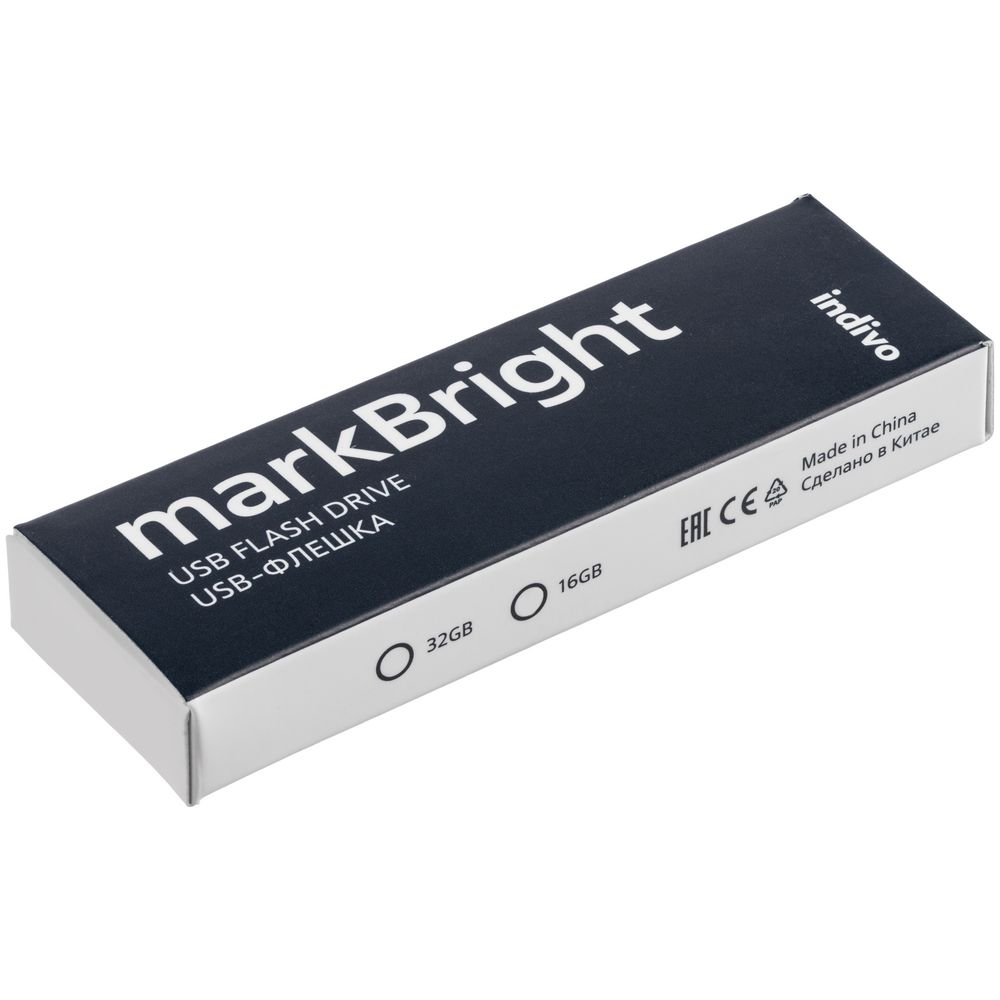 Флешка markBright с зеленой подсветкой, 16 Гб на заказ с логотипом компании