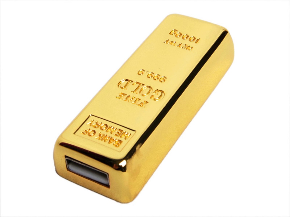 USB 2.0- флешка на 4 Гб в виде слитка золота заказать под нанесение логотипа
