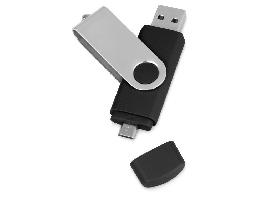 USB/micro USB-флешка на 16 Гб «Квебек OTG» оптом под нанесение