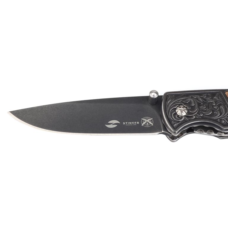 Складной нож Stinger S055B, коричневый с нанесением логотипа в Москве
