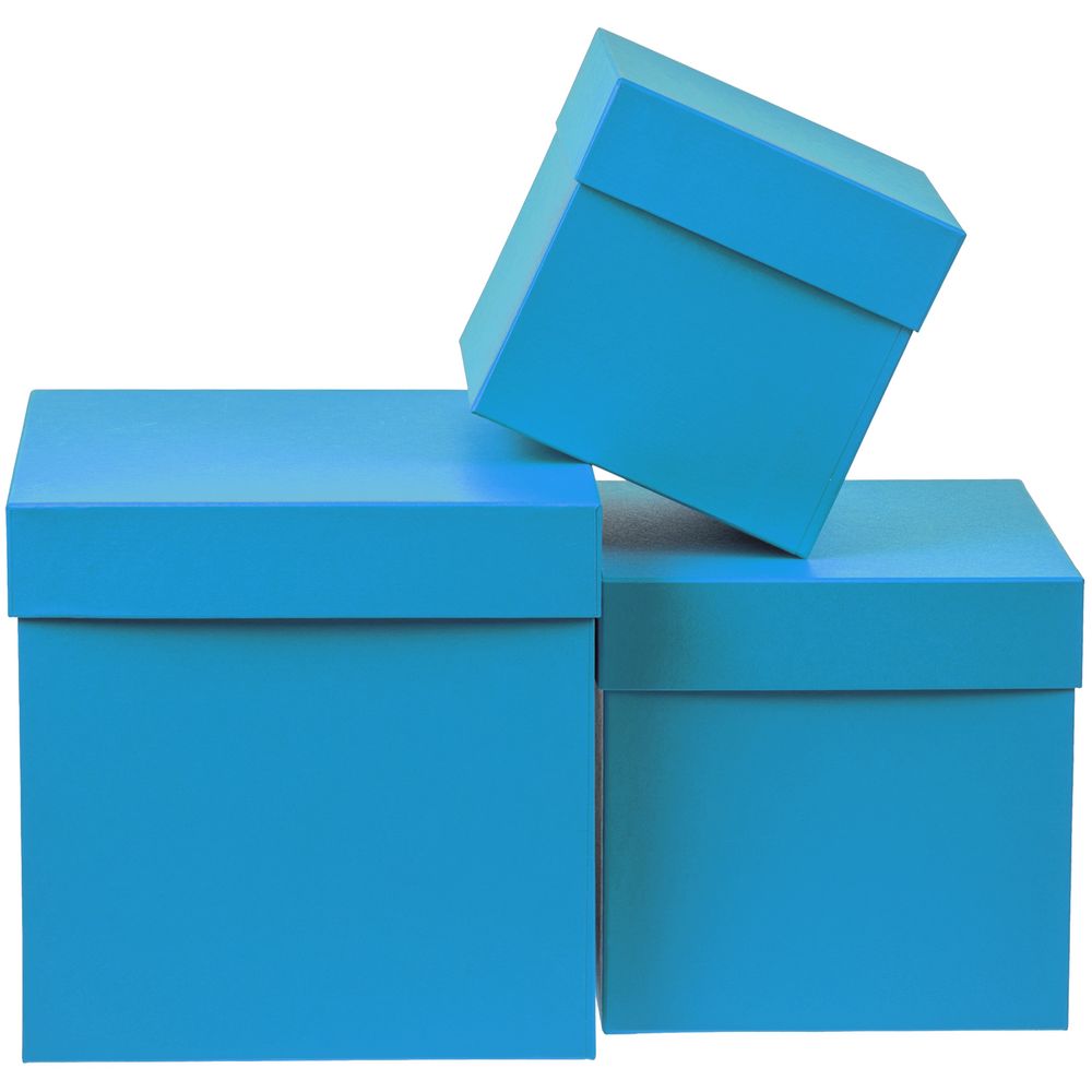 Коробка Cube, S, голубая с нанесением логотипа в Москве