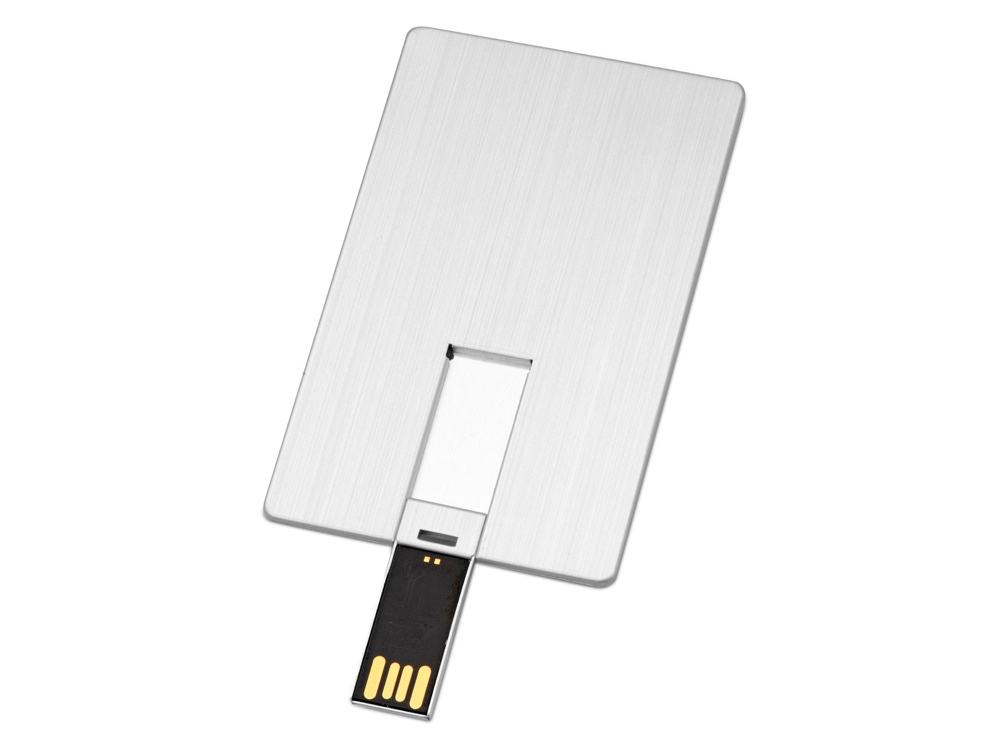 USB-флешка на 16 Гб «Card Metal» в виде металлической карты с нанесением логотипа в Москве