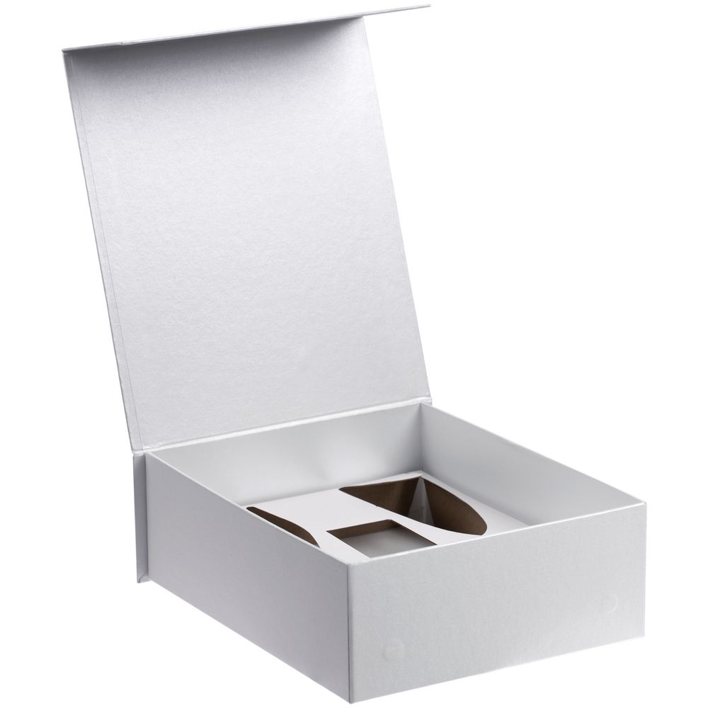 Коробка Fizz с ложементом под бокалы для шампанского, белая на заказ с логотипом компании