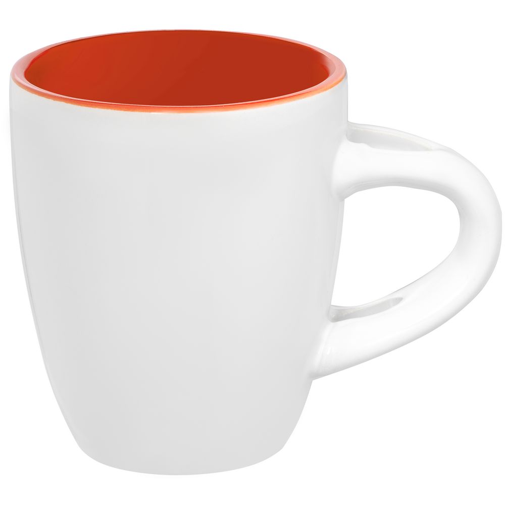 Кофейная кружка Pairy с ложкой, оранжевая с красной с нанесением логотипа в Москве