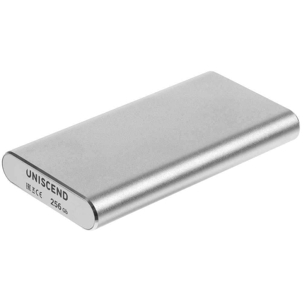 Портативный внешний SSD Uniscend Drop, 256 Гб, серебристый с нанесением логотипа в Москве