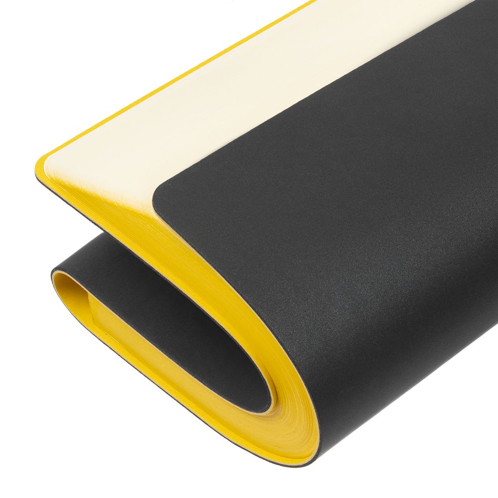 Ежедневник Flexpen Black, недатированный, черный с желтым заказать под нанесение логотипа