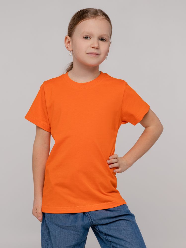 Футболка детская T-Bolka Kids, оранжевая, 6 лет на заказ с логотипом компании