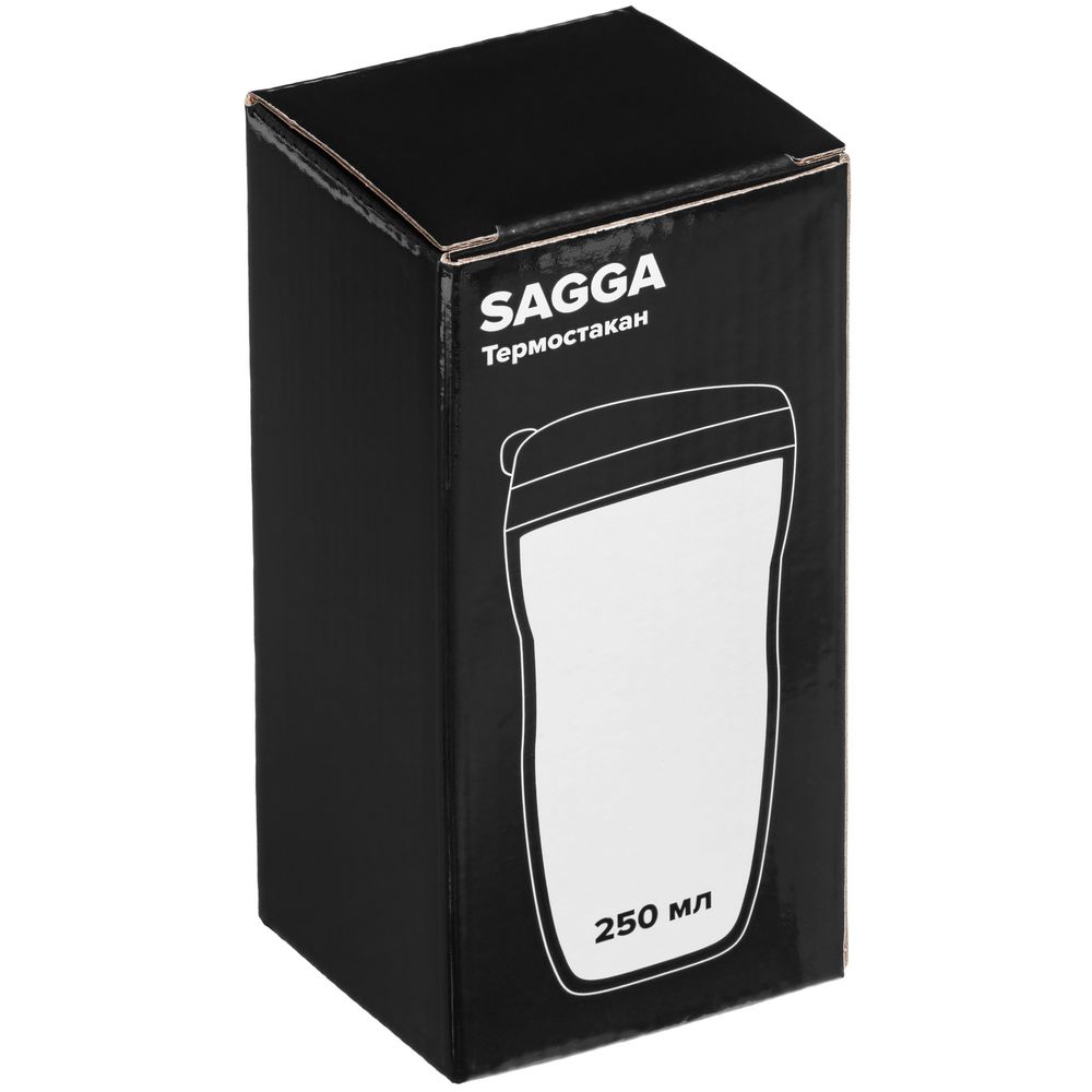 Термостакан Sagga, черный на заказ с логотипом компании