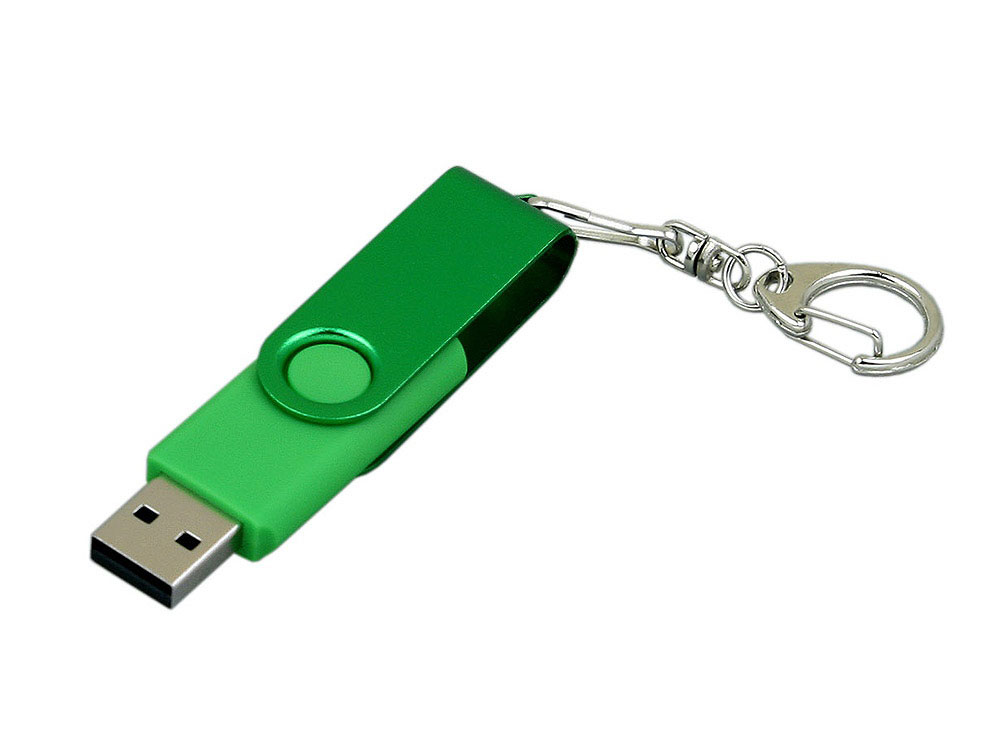 USB 3.0- флешка промо на 32 Гб с поворотным механизмом и однотонным металлическим клипом с нанесением логотипа в Москве