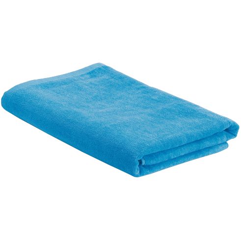 Пляжное полотенце в сумке SoaKing, голубое оптом под нанесение