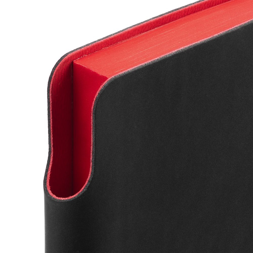 Ежедневник Flexpen Black, недатированный, черный с красным на заказ с логотипом компании