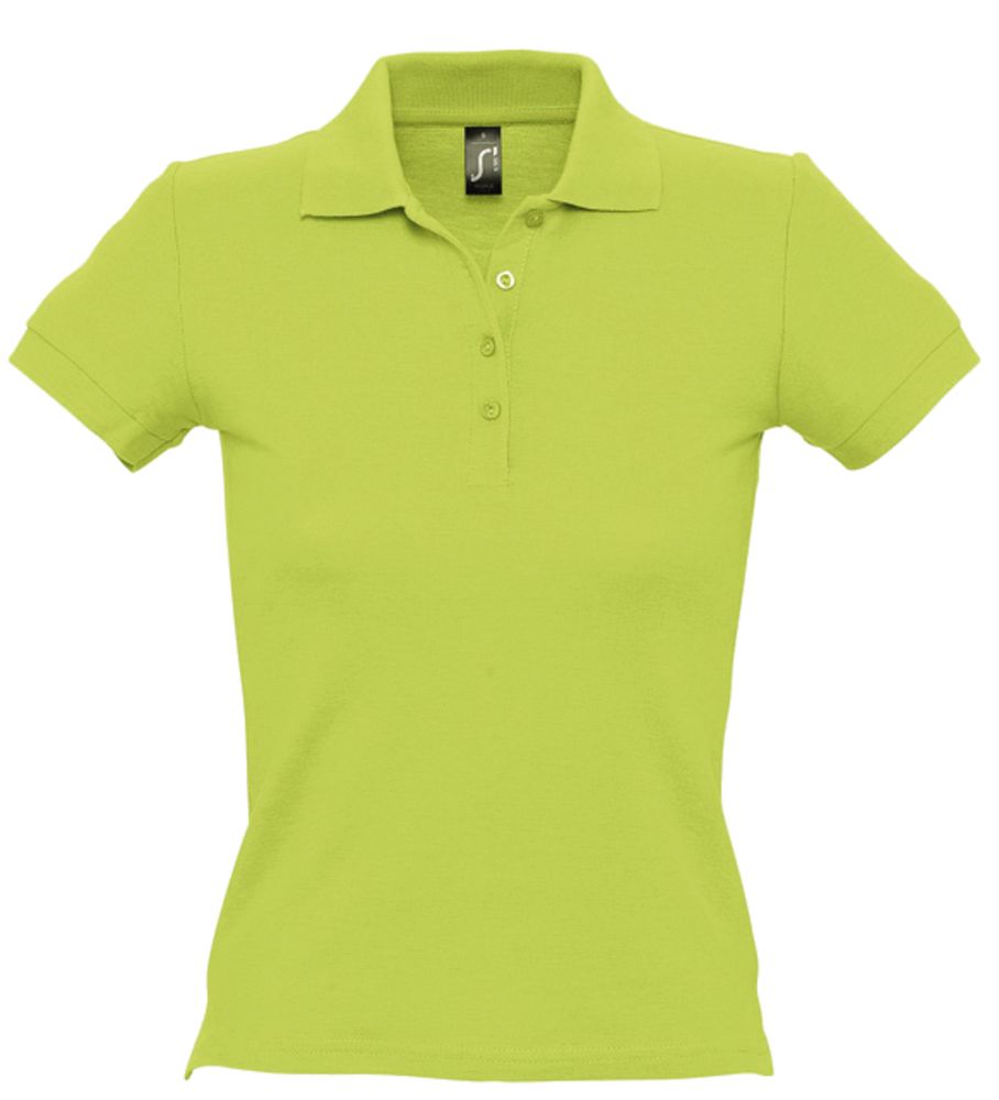 Рубашка поло женская People 210 "зеленое яблоко", размер S оптом под нанесение