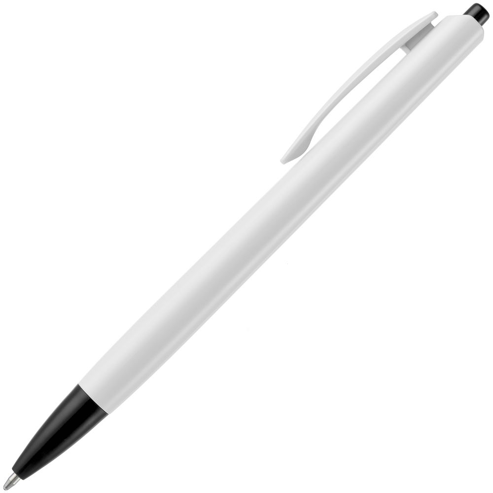 Ручка шариковая Tick, белая с черным заказать под нанесение логотипа