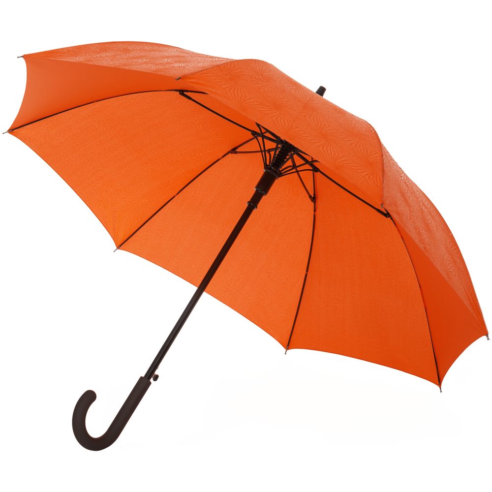 Зонт-трость Magic с проявляющимся цветочным рисунком, оранжевый оптом под нанесение