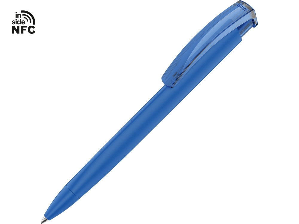 Ручка пластиковая шариковая трехгранная «Trinity K transparent Gum» soft-touch с чипом передачи информации NFC заказать в Москве