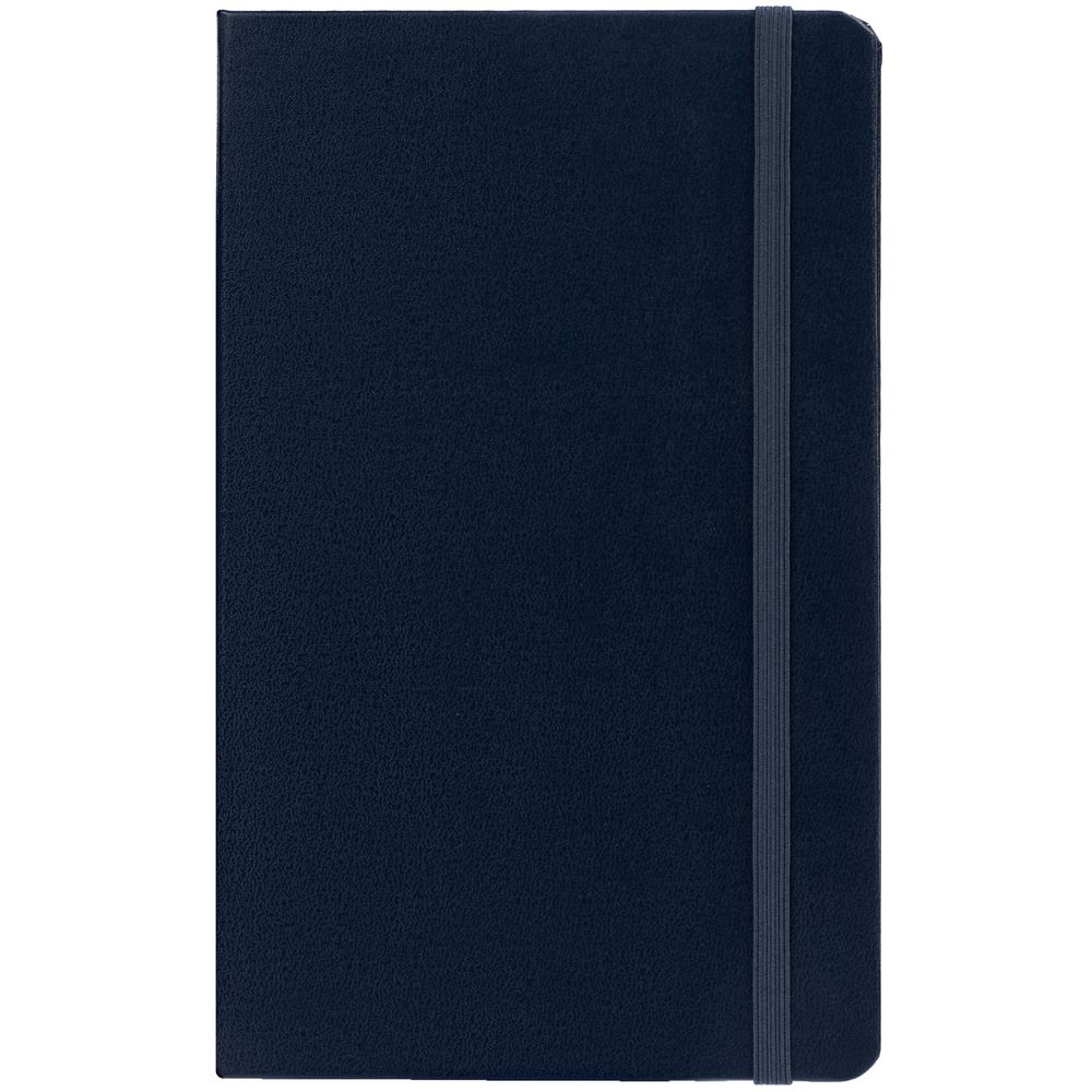 Записная книжка Moleskine Classic Large, в клетку, синяя на заказ с логотипом компании