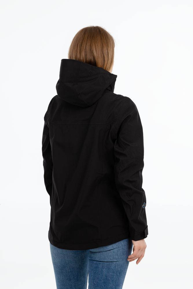 Куртка софтшелл женская Patrol черная с синим, размер XS на заказ с логотипом компании