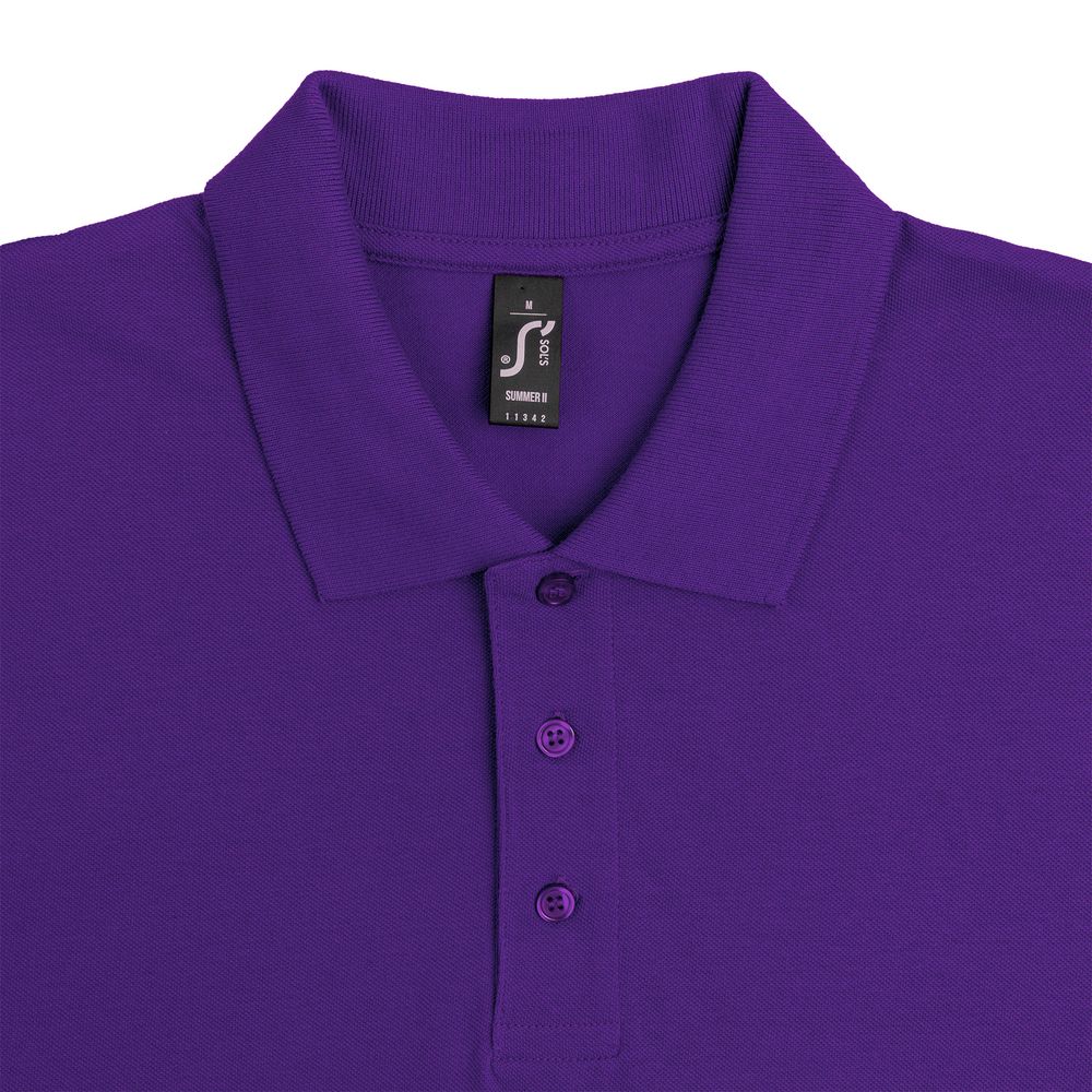 Рубашка поло мужская Summer 170 темно-фиолетовая, размер XS с нанесением логотипа в Москве