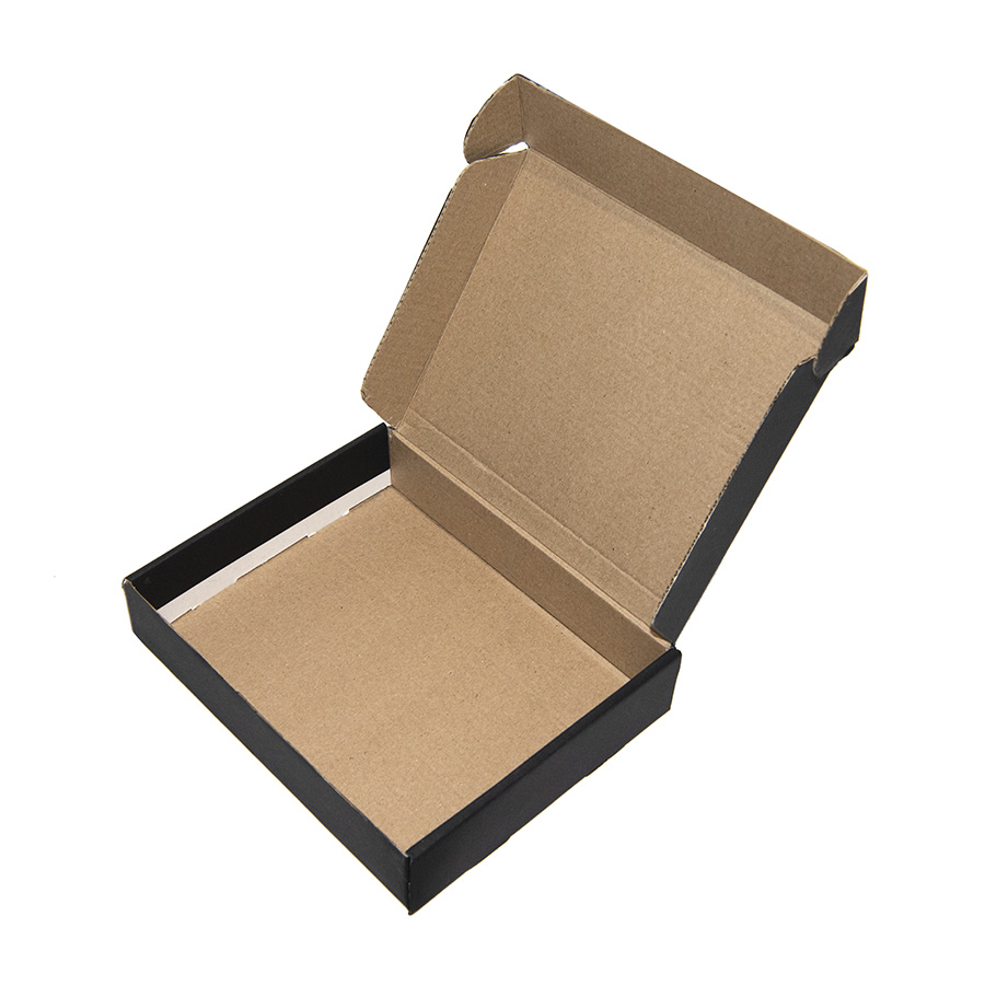 Коробка подарочная, внешний размер 18,5х14,5х3,8см, картон, самосборная, черная заказать под нанесение логотипа