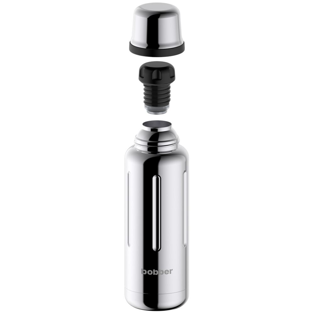 Термос Flask 470, вакуумный, стальной зеркальный оптом под нанесение