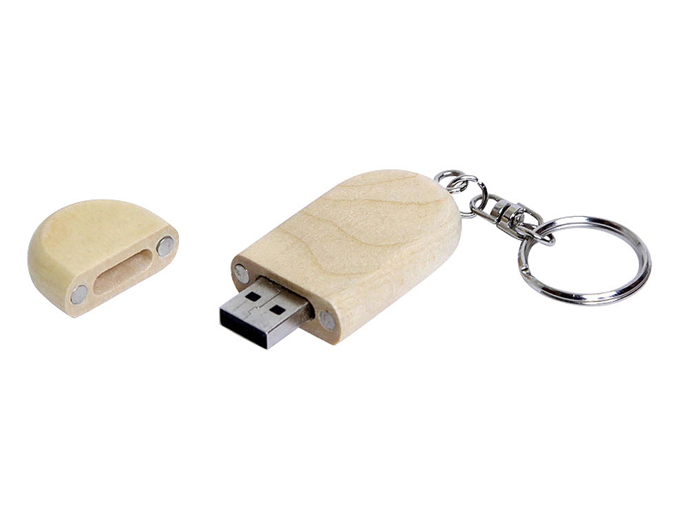 USB 3.0- флешка на 64 Гб овальной формы и колпачком с магнитом заказать под нанесение логотипа
