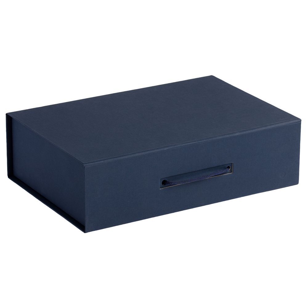 Коробка Case, подарочная, синяя оптом под нанесение