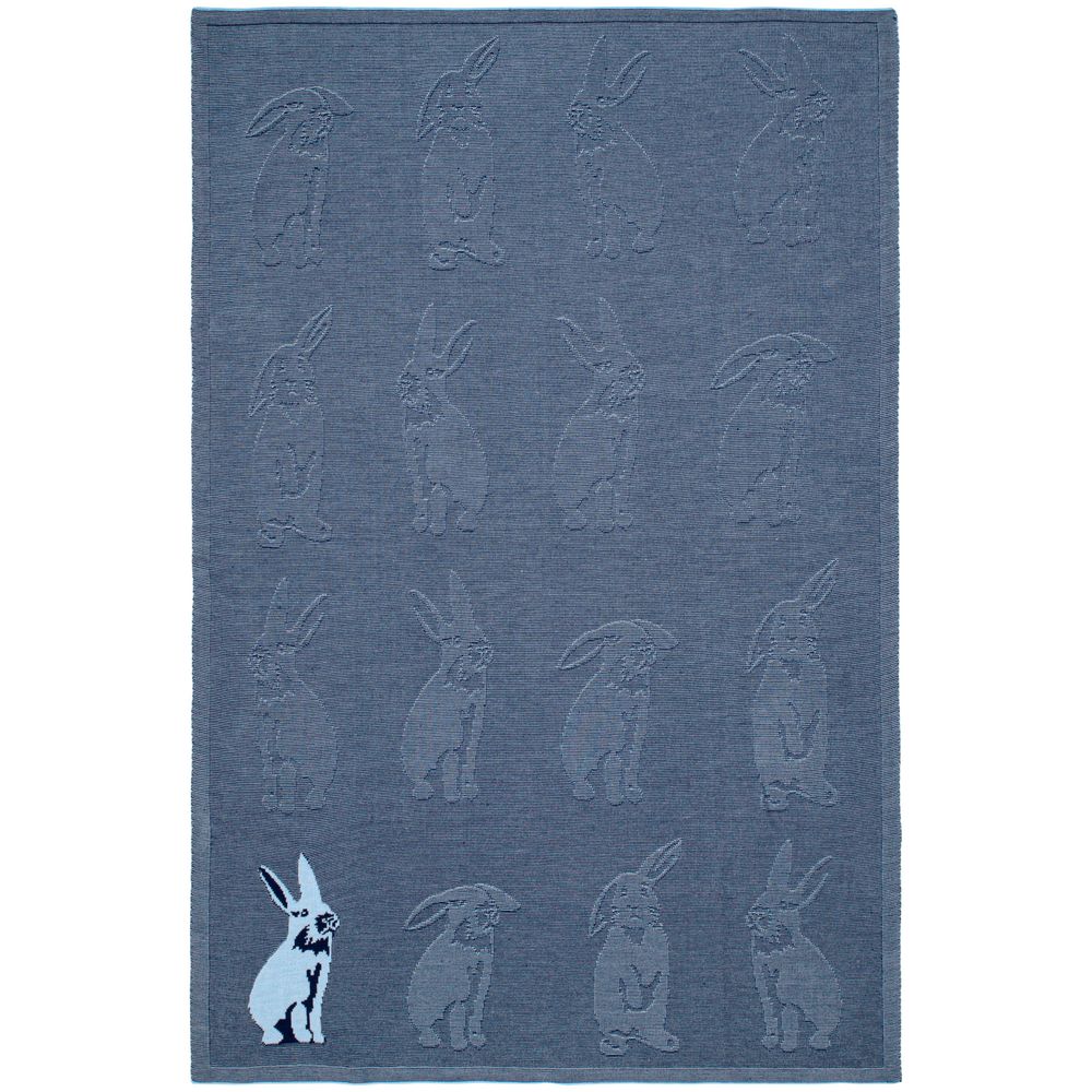 Плед Stereo Bunny, синий на заказ с логотипом компании