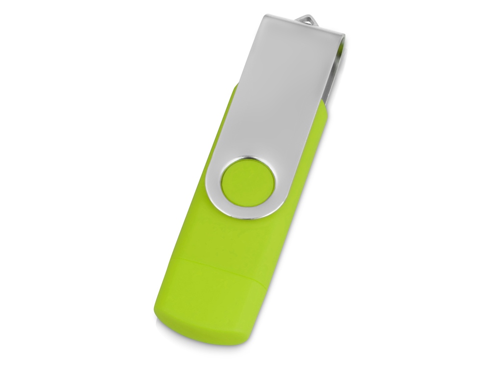 USB/micro USB-флешка на 16 Гб «Квебек OTG» на заказ с логотипом компании
